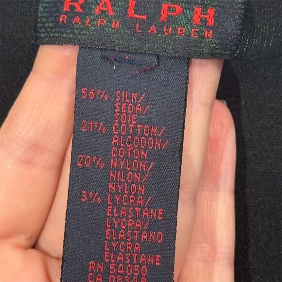 RALPH Ralph Lauren Silk Blend Polka Dot Knit Top Black White Short Sleeve M Y2K - Picture 6 of 6